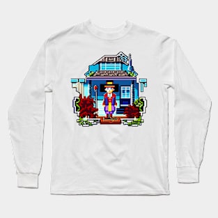 vintage pixel house Long Sleeve T-Shirt